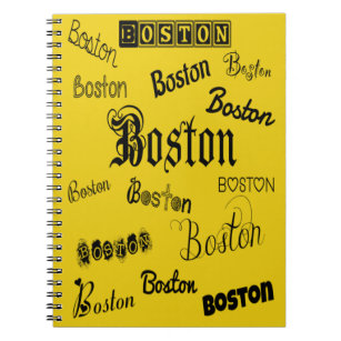 Boston Black Fonts Notebook