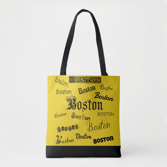Boston Black Fonts Tote Bag (Front)