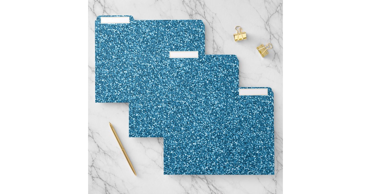 Boston Blue Glitter File Folder | Zazzle