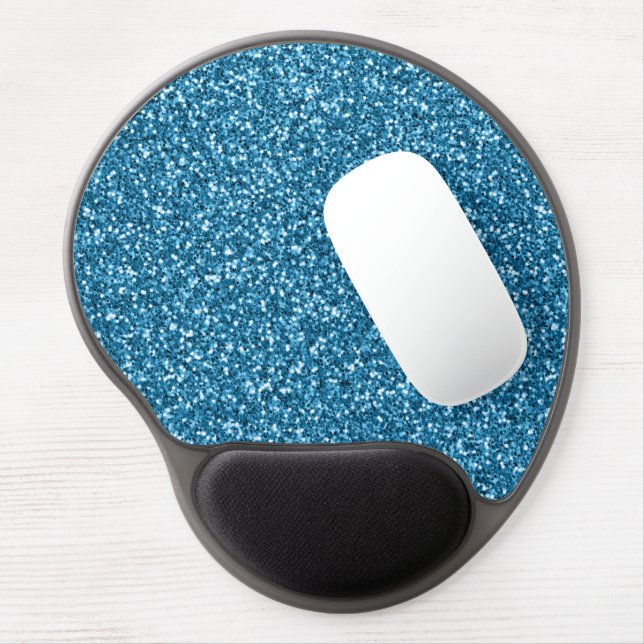 Boston Blue Glitter Gel Mouse Pad (Left Side)