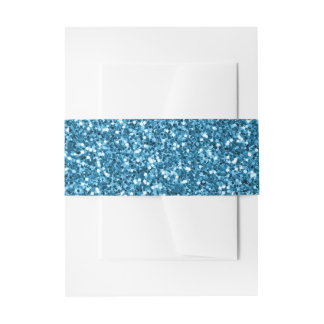 Boston Blue Glitter Invitation Belly Band