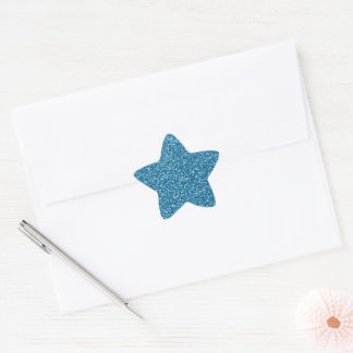 Boston Blue Glitter Star Sticker
