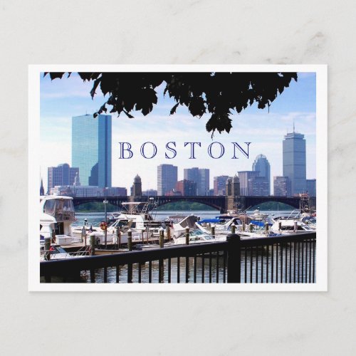 Boston _ Boats Boughs and Bridges Postcard