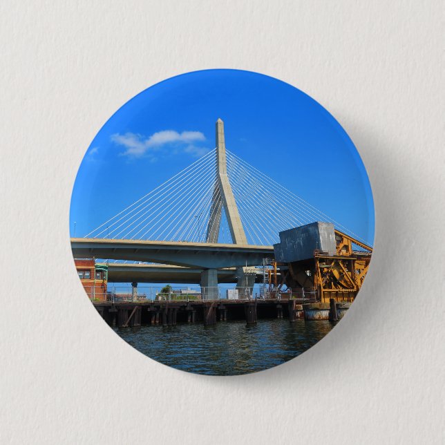 Boston Bridge Photo on gifts Pinback Button (Front)