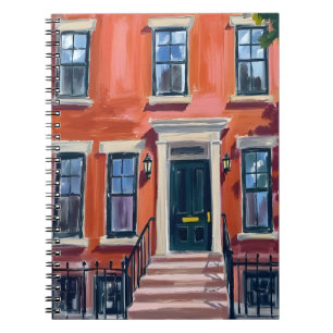 Boston Brownstones Massachusetts Watercolor Notebook
