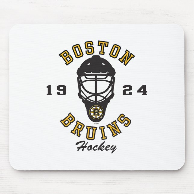 Boston Bruins Hockey Mask Gray Officially Licensed Mouse Pad (Front)