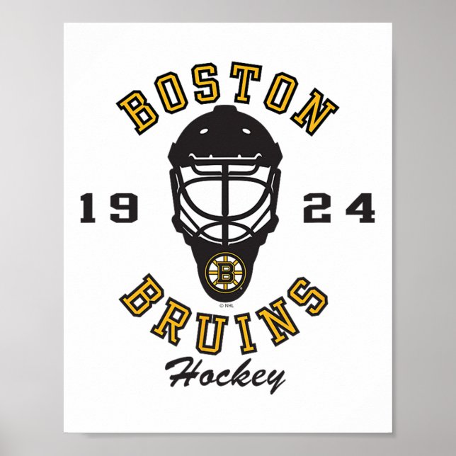 Boston Bruins Hockey Mask Gray Officially Licensed Poster (Front)