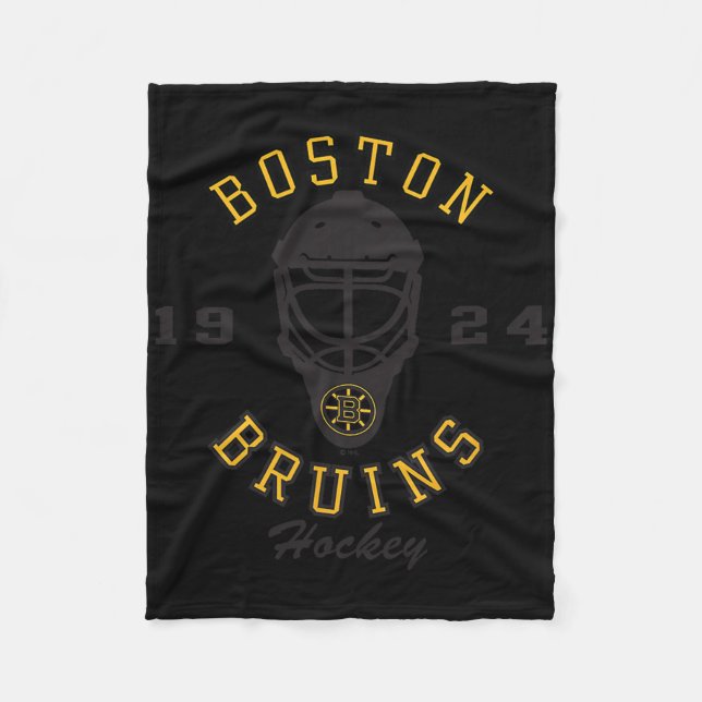 Boston Bruins Hockey Mask White Officially License Fleece Blanket (Front)