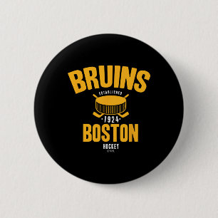 Boston Bruins Hockey Puck Black Officially License Button