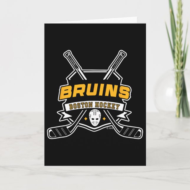 Boston Bruins Hockey Sticks Black Officially Licen Card (Front)