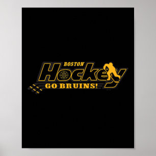 Boston Bruins Hockey White Officially Licensed Poster