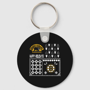 Boston Bruins Ugly Christmas Holiday Sweater Keychain