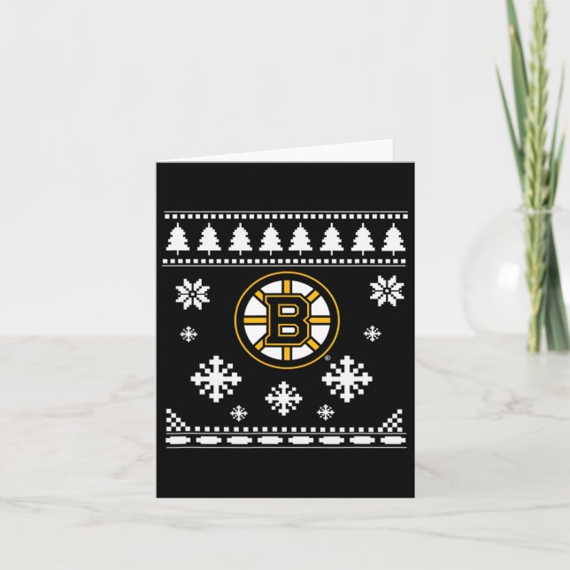 Boston Bruins Ugly Christmas Sweater Holidaze  Card (Front)