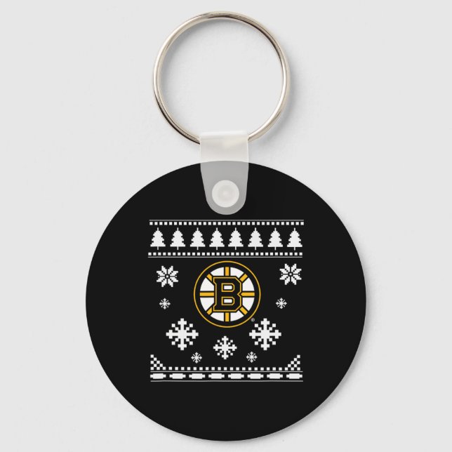 Boston Bruins Ugly Christmas Sweater Holidaze  Keychain (Front)