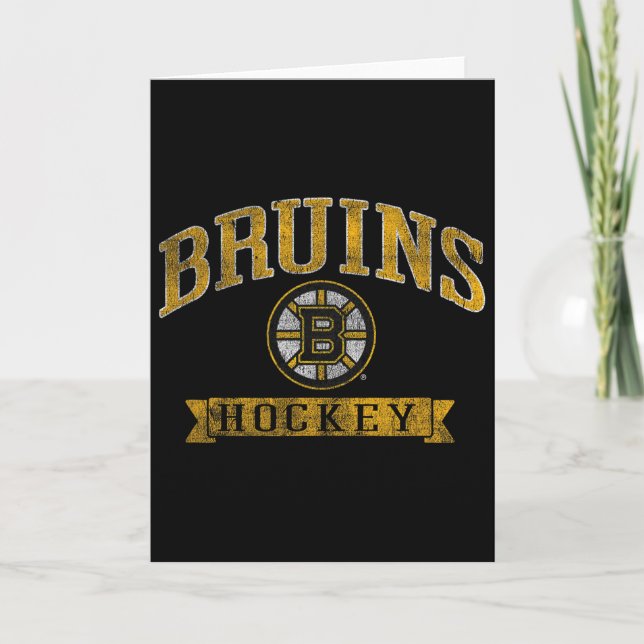 Boston Bruins Vintage Hockey Dark Heather  Card (Front)