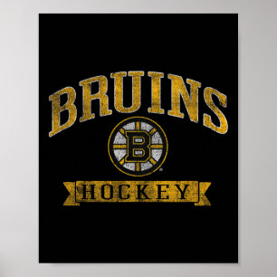 Boston Bruins Vintage Hockey Dark Heather  Poster