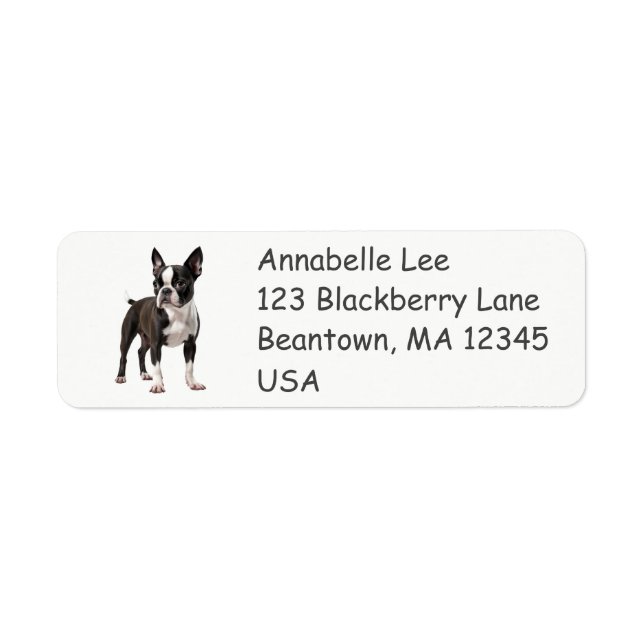 Boston Bull Terrier Label (Front)