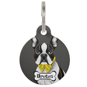 Boston Bull Terrier Personalize Pet ID Tag