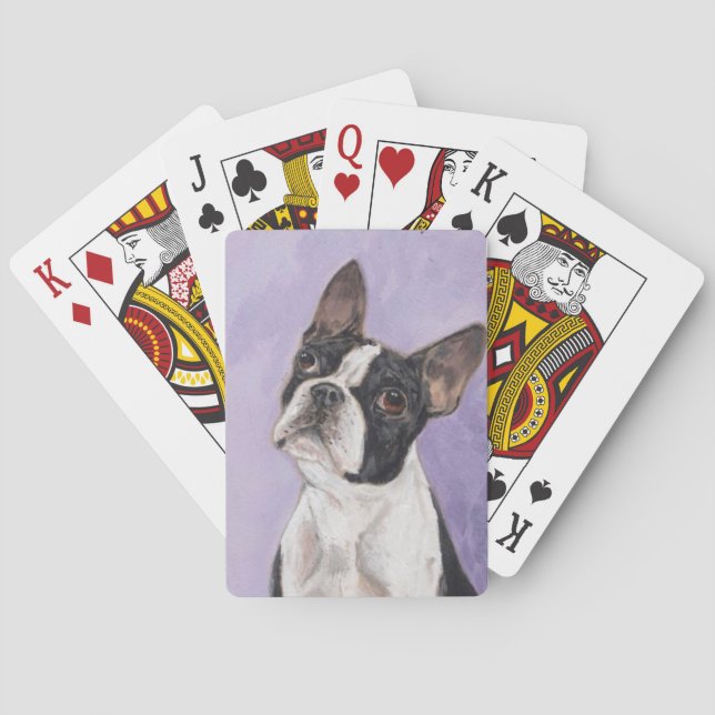 Boston bull terrier poker cards (Back)