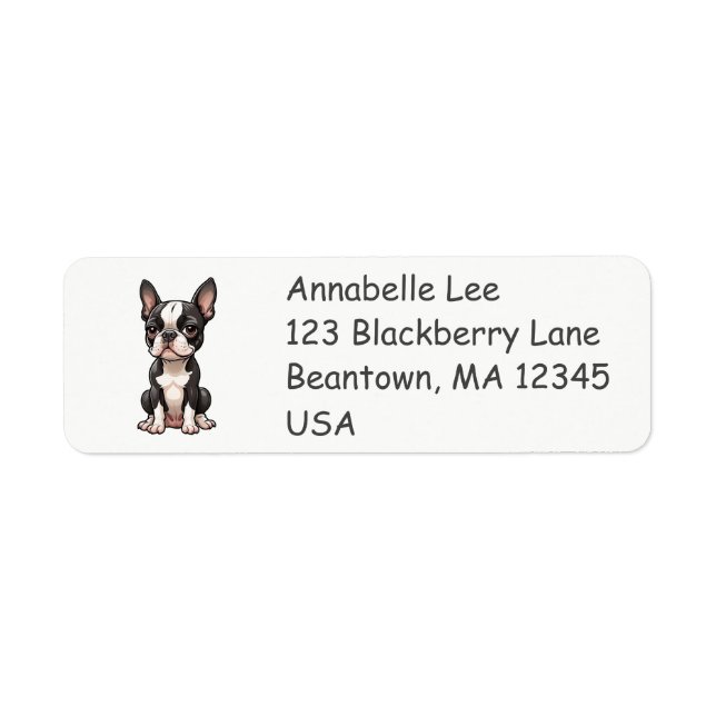 Boston Bull Terrier Puppy Label (Front)