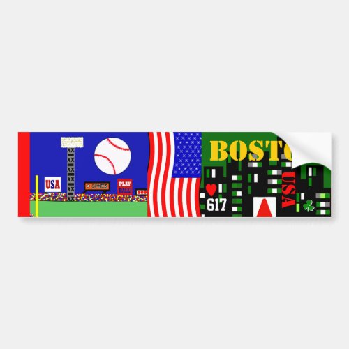 Boston Bumper Sticker for Boston Sports Fan Gift