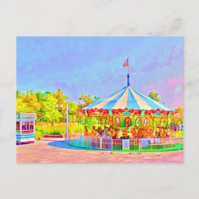 Boston Carousel by Shawna Mac Postcard (Front)