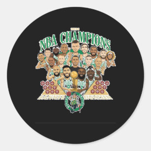 Boston Celtics Banner 18 (team Exclusive) Relaxed  Classic Round Sticker