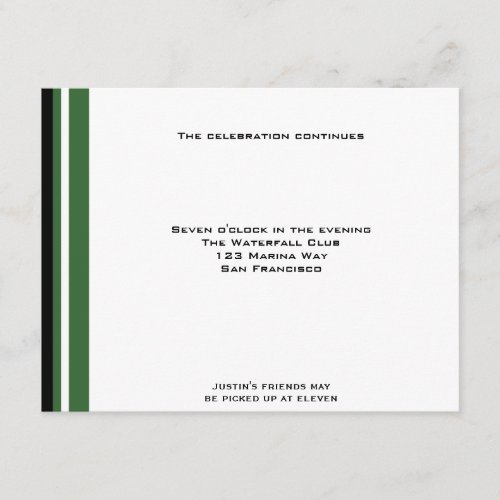 Boston Celtics Sports Bar Mitzvah Reception Enclosure Card