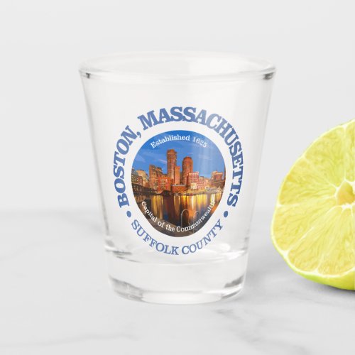 Boston cities shot glass