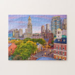 Boston City Buildings Massachusetts USA Jigsaw Puzzle<br><div class="desc">This scenic jigsaw puzzle features the historical old buildings with the modern skyscrapers in the background in Boston,  Massachusetts,  USA #travel #adventure #boston #city #usa #unitedstates #massachusetts #buildings #building #architecture #travel #adventure #cityscape #skyline #skyscrapers #sunset #colorful #landscape #jigsaw #puzzle #jigsawpuzzle #gifts #gift #fun #stockingstuffers #games #reflections</div>
