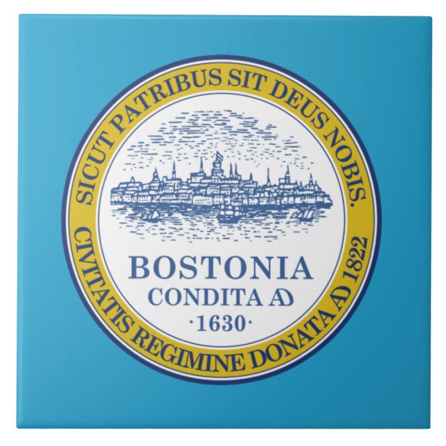 Boston city flag ceramic tile (Front)