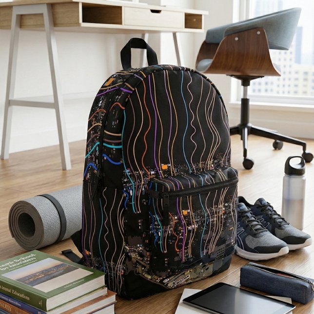 Boston City Lights Printed Backpack (Creator Uploaded)