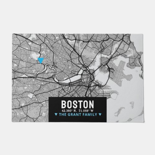 Boston City Map  Mark Your Location  Doormat