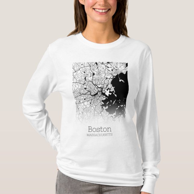 Boston City Map T-Shirt (Front)