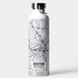 Boston City Map Water Bottle<br><div class="desc">A fun custom water bottle featuring a map of the city of Boston and its unique layout. In front of this is the name of the city, state, and latitude and longitude coordinates. You can use a quick google search to find the correct numbers to paste into the box. Keep...</div>