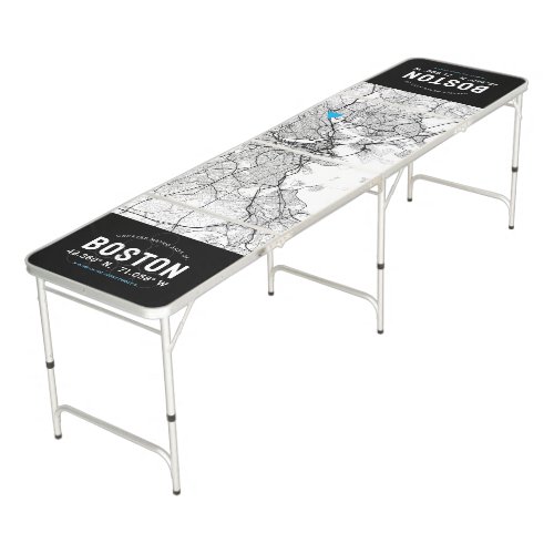 Boston City Map With Your Location Beer Pong Table