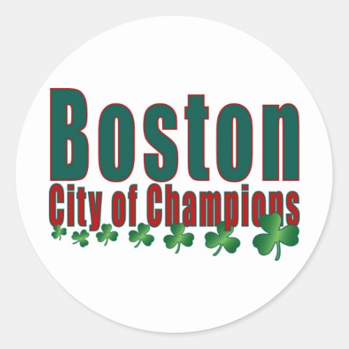 Boston City of Champions Classic Round Sticker