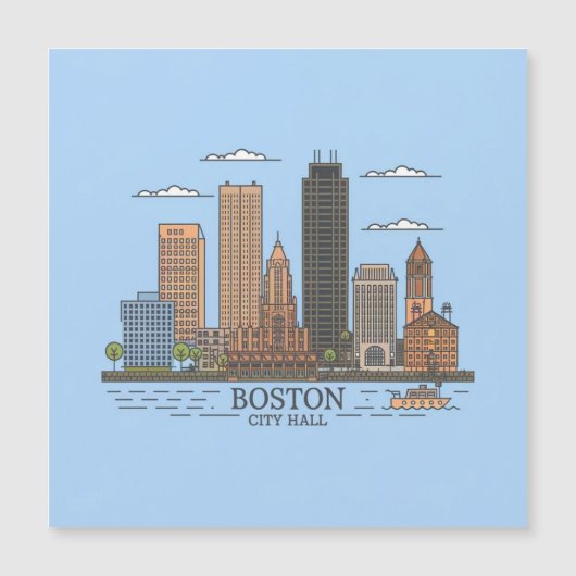 Boston City Skyline, boston ma skyline (Front)