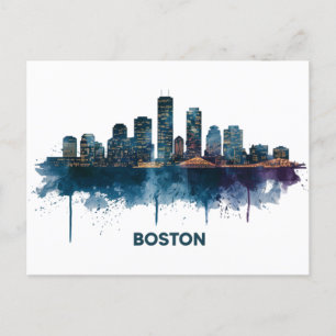 Boston City Skyline, Boston Ma Skyline Coffee Mug Postcard