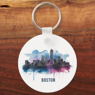 Boston City Skyline, Boston Ma Skyline Keychain