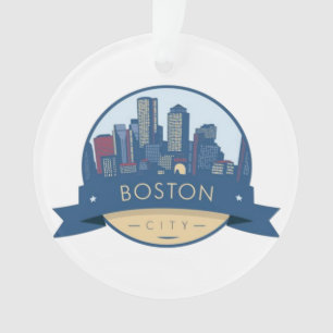 Boston City Skyline, boston ma skyline Ornament