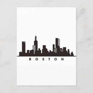 Boston City Skyline, boston ma skyline Postcard