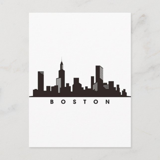 Boston City Skyline, boston ma skyline Postcard (Front)