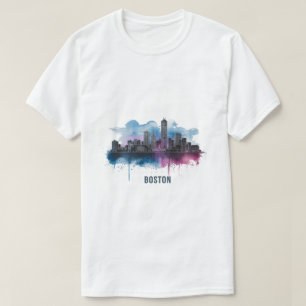 Boston City Skyline, Boston Ma Skyline T-Shirt