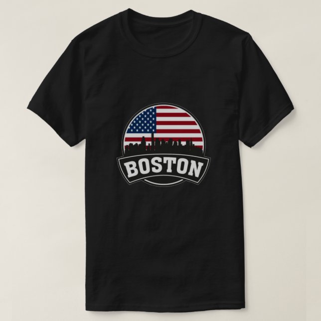 Boston City Skyline, boston ma skyline T-Shirt (Design Front)