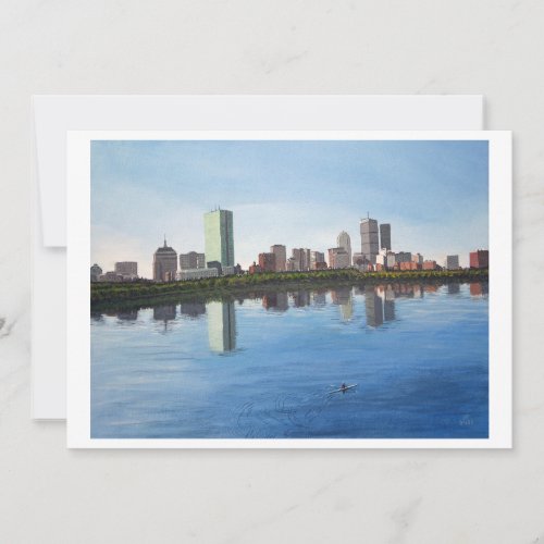 Boston City Skyline Holiday Card