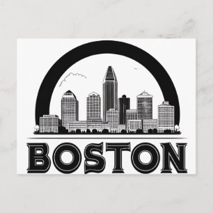 Boston City Skyline – Modern Minimalist Cityscape Postcard