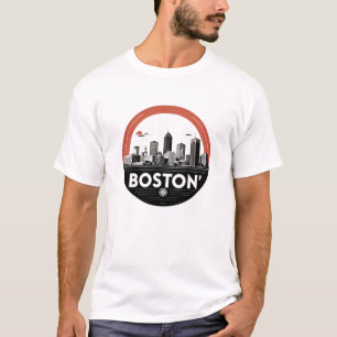 Boston City Skyline – Modern Minimalist Cityscape T-Shirt