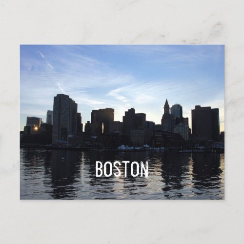 Boston City Skyline Postcard