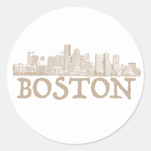 Boston City skyline stickers